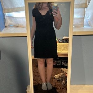 Knee length black dress